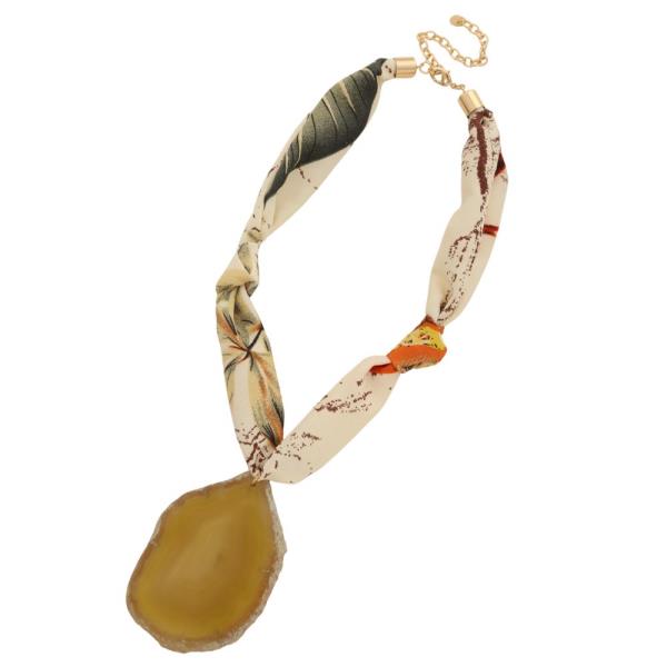 STONE PENDANT SCARF NECKLACE