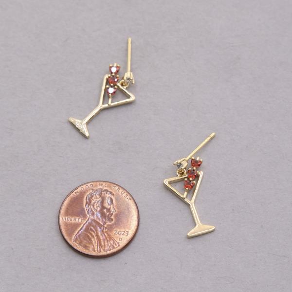 MARTINI GLASS CRYSTAL STUD EARRING