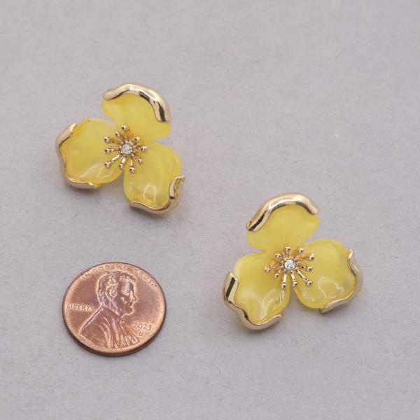 COLOR FLOWER METAL EARRING