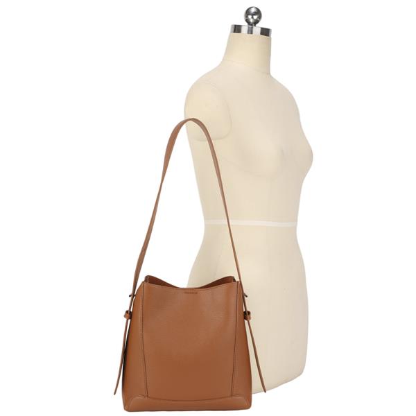 2IN1 PLAIN STYLISH SHOULDER BAG W ZIPPER POUCH SET