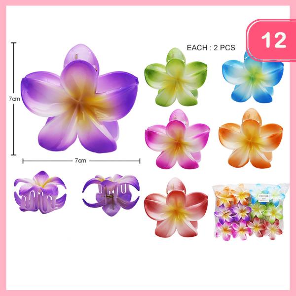 FLOWER HAIR CLAW CLIP (12 UNITS)