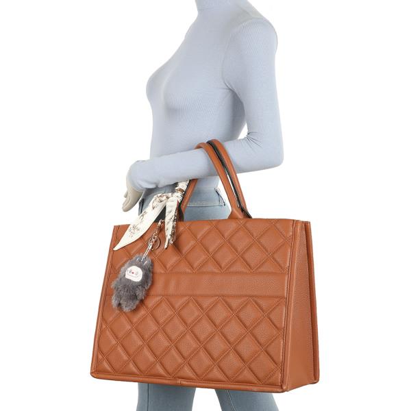 3IN1 QUILTED DESIGN SATCHEL W CROSSBODY AND WALLET SET