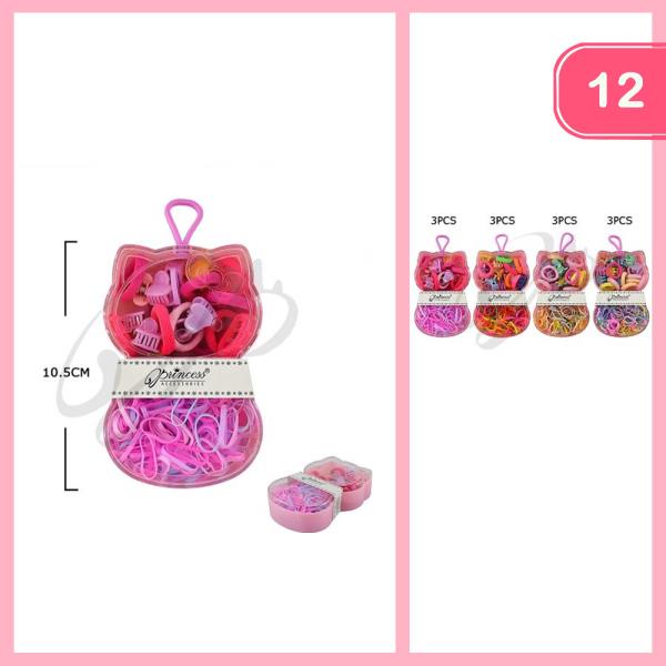 MIXED HAIR TIE MINI HAIR CLAW CLIP (12 UNITS)