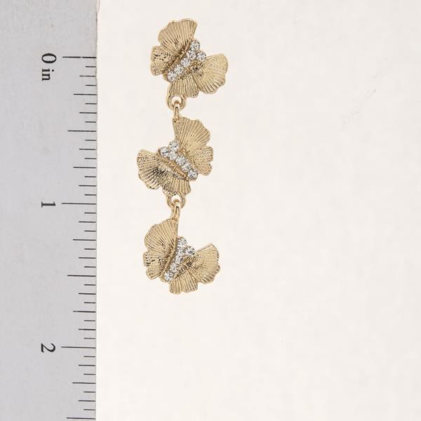 BUTTERFLY RHINESTONE LINK METAL EARRING