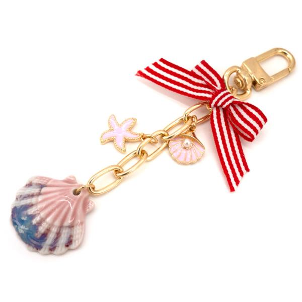 SHELL STARFISH RIBBON MIXED CHARM BAG CHARM KEYCHAIN