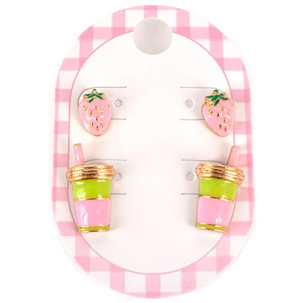 STRAWBERRY CUP STUD EARRINGS SET