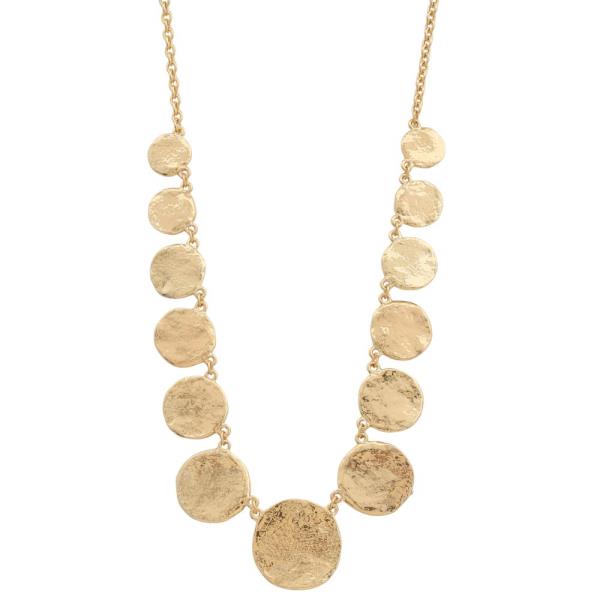 HAMMERED METAL COIN LINK NECKLACE