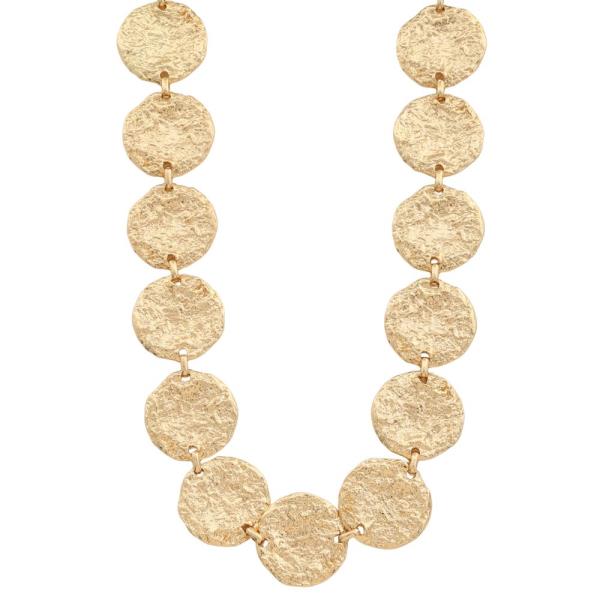 HAMMERED COIN LINK METAL NECKLACE