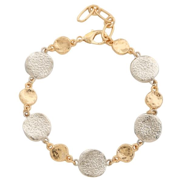 HAMMERED METAL ROUND CHAIN BRACELET