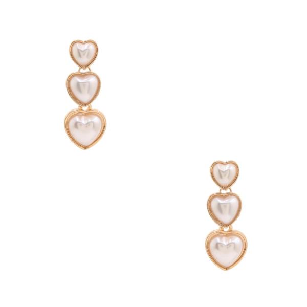 TRIPLE HEART LINK DANGLE EARRING