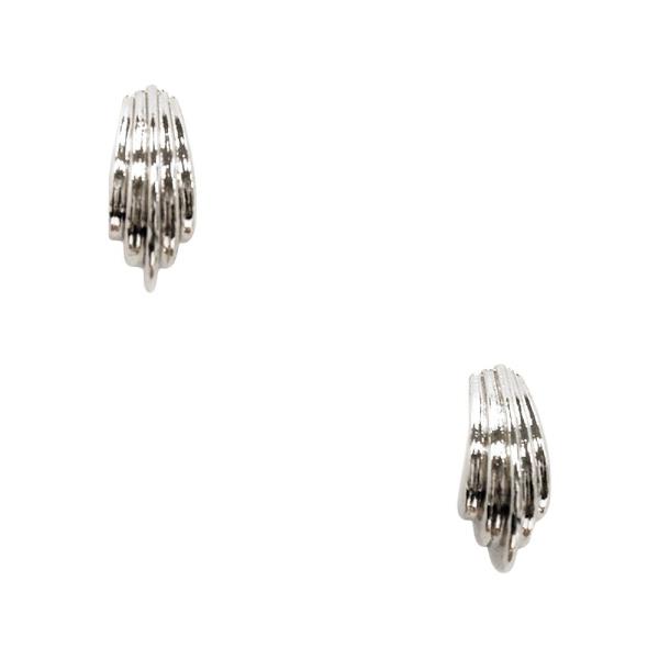 RIDGED METAL HUGGIE HOOP EARRING