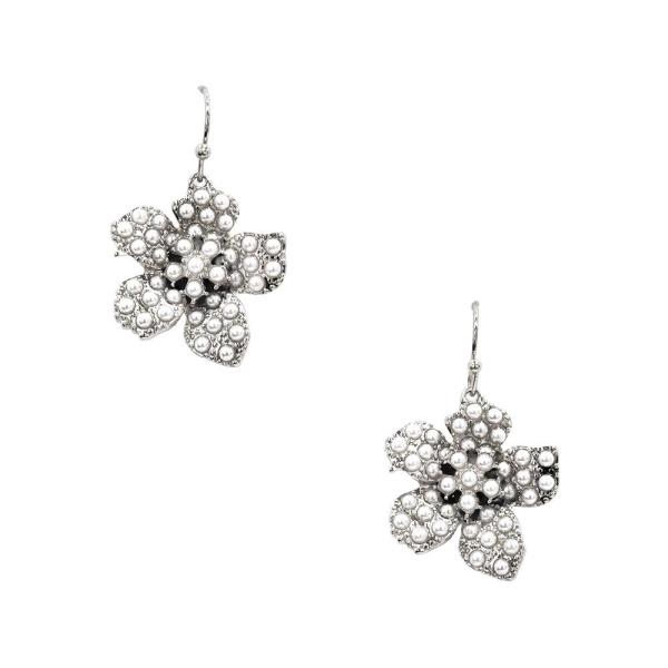 PEARL FLORAL DANGLE EARRING