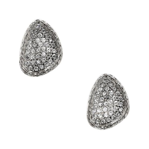 PAVE STONE TEARDROP STUD EARRING