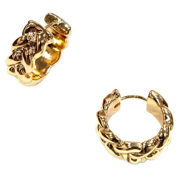 TEXTURED METAL CHUNKY HOOP EARRING