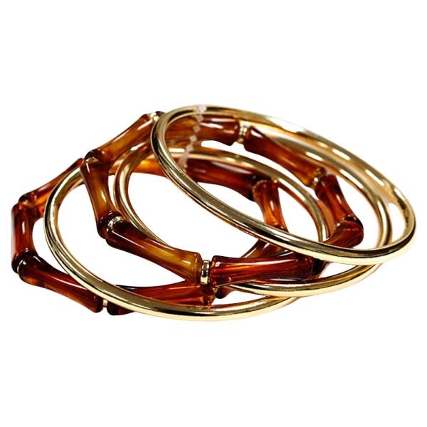 MARBLE RESIN METAL THIN BANGLE MULTI BRACELET SET