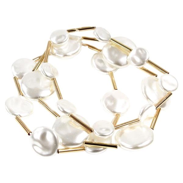 FAUX PEARL LINK ELASTIC MULTI BRACELET SET