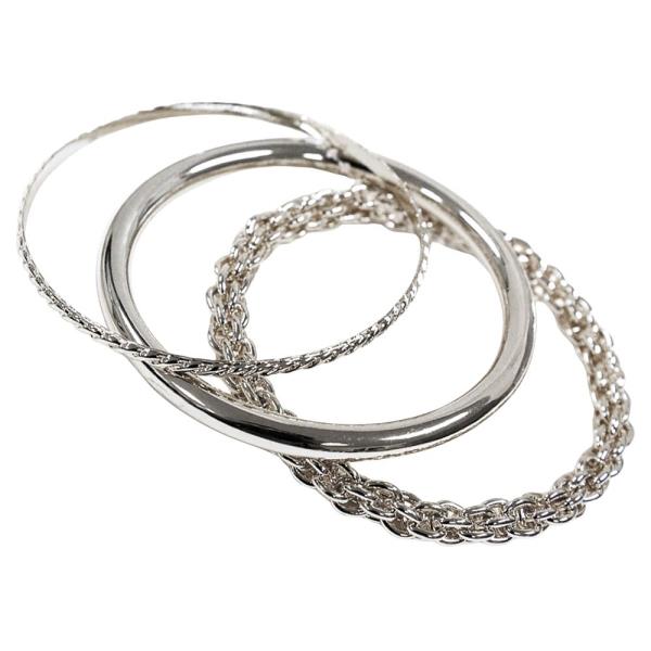 TEXTURED METAL THIN BANGLE MULTI BRACELET SET