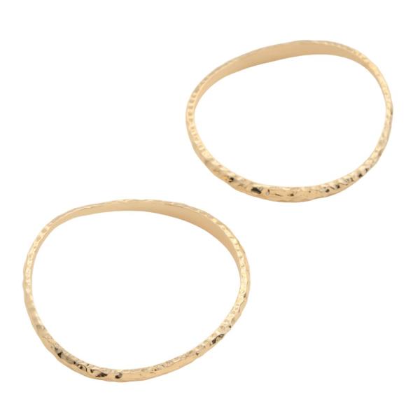 HAMMERED METAL THIN BANGLE MULTI BRACELET SET