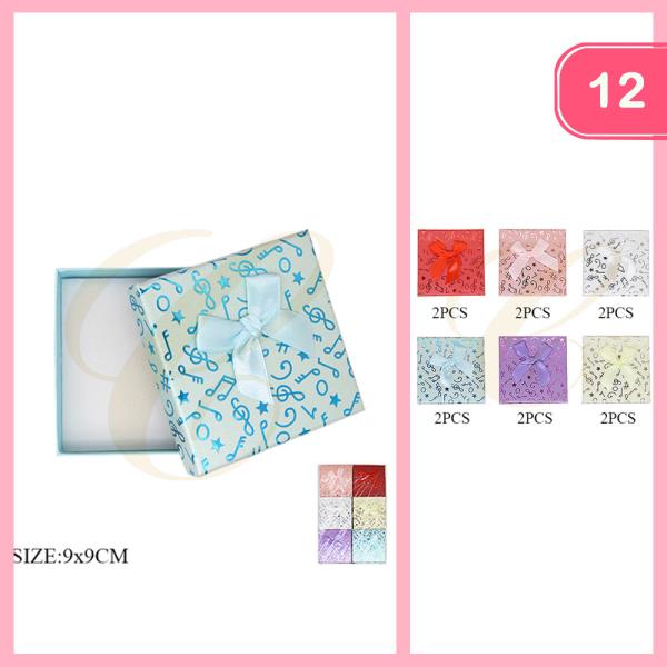 MUSIC NOTES PRINT JEWELRY GIFT BOX (12 UNITS)