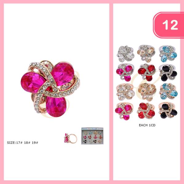 RHINESTONE RING (12 UNITS)