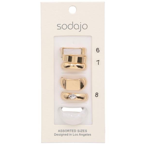 SODAJO ASSORTED METAL RING SET