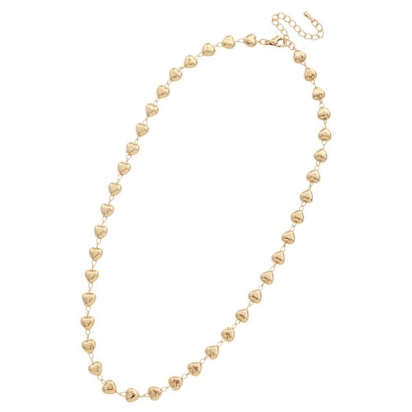 SODAJO DAINTY HEART LINK GOLD DIPPED NECKLACE