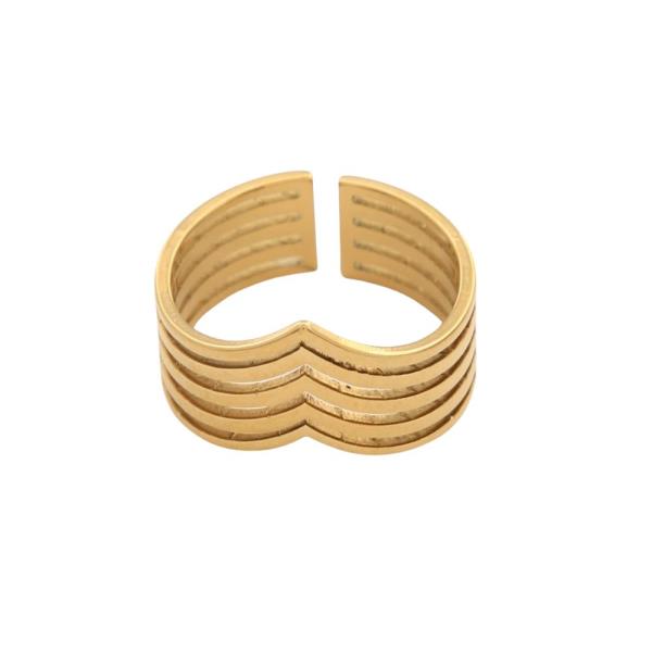 SODAJO METAL ADJUSTABLE GOLD DIPPED RING