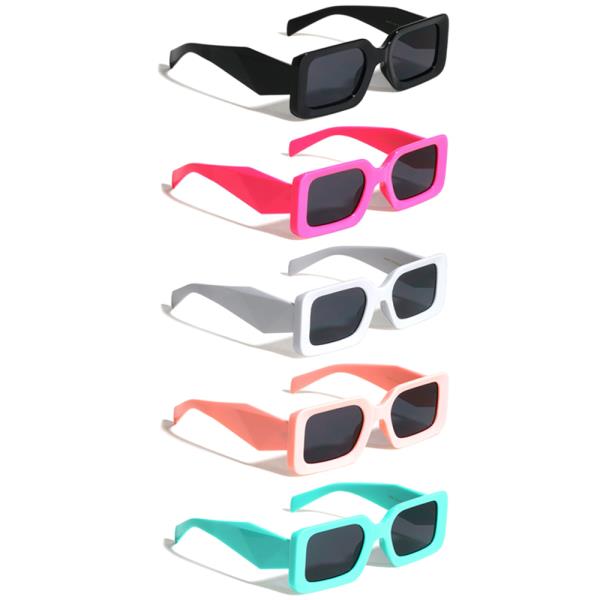 GEOMETRIC PANEL TEMPLE FASHION RECTANGLE BUTTERFLY SUNGLASSES 1DZ