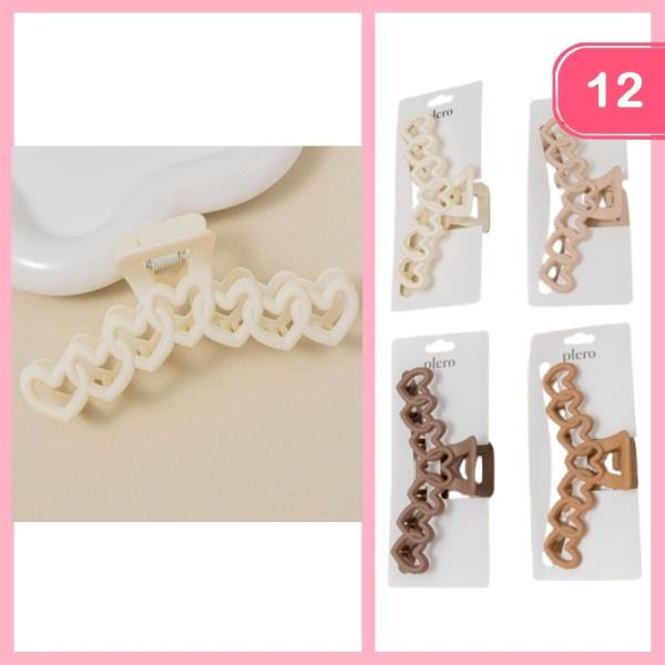 HEART HAIR CLAW CLIP (12 UNITS)