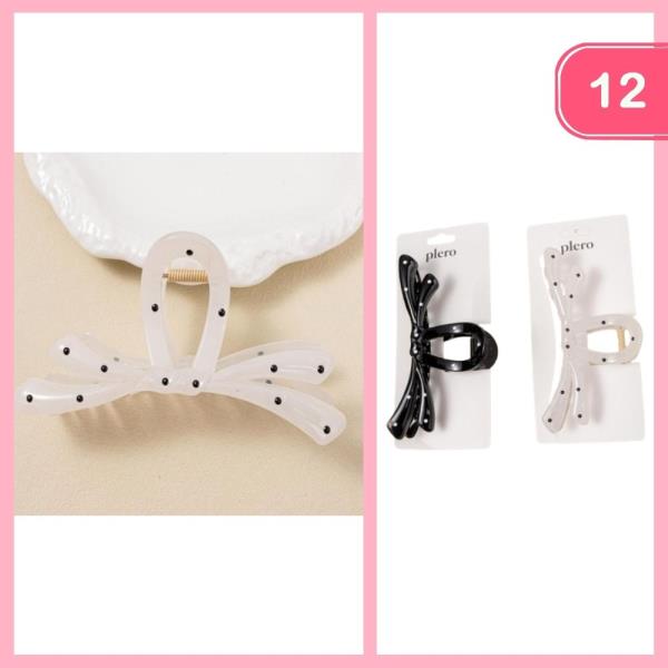 POLKA DOT HAIR CLAW CLIP (12 UNITS)