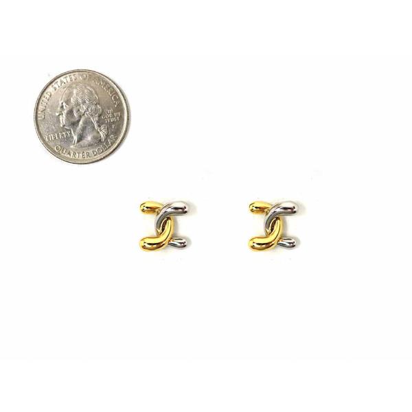 DOUBLE C LINK STUD EARRING
