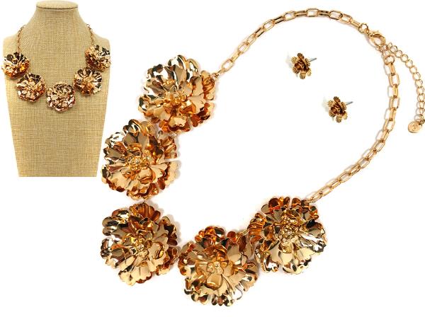 FLOWER LINK METAL NECKLACE