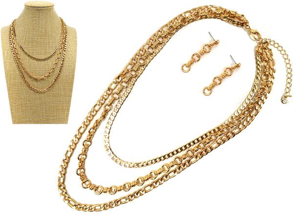 MULTI CHAIN LAYERED NECKLACE
