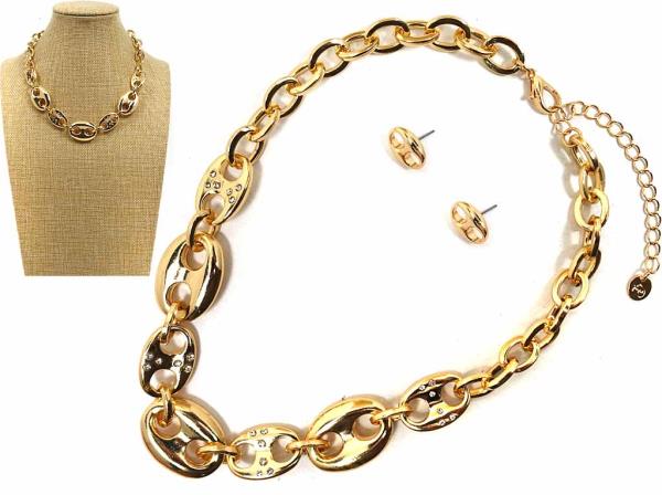 OVAL LINK METAL NECKLACE