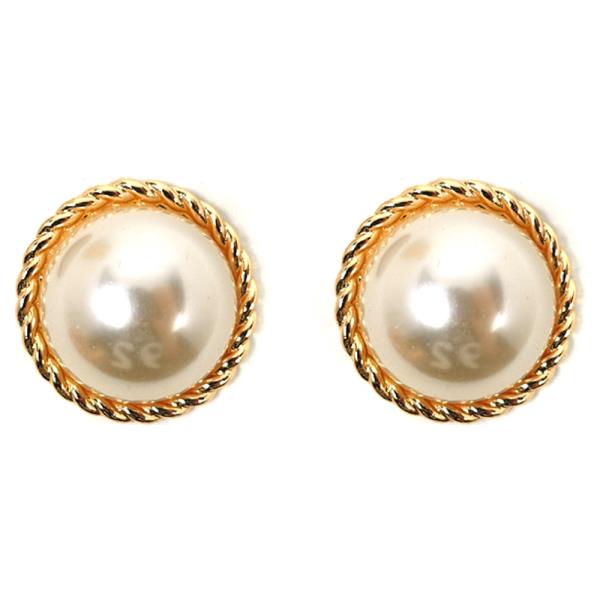 METAL PEARL STUD EARRING