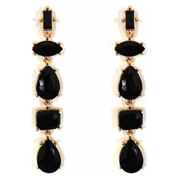 MULTI STONE LINEAR DANGLE EARRING