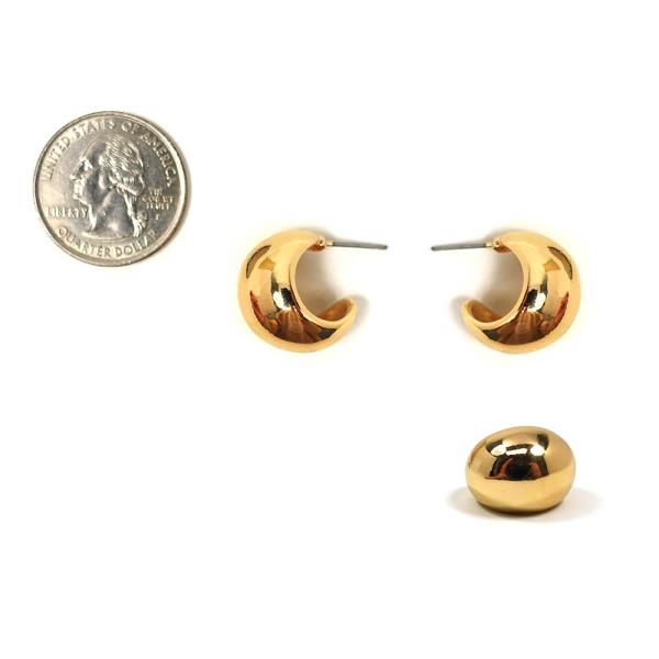 METAL DOME HOOP EARRING