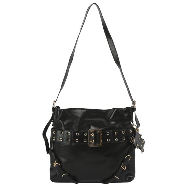 BUCKLE STUD SHOULDER CROSSBODY BAG