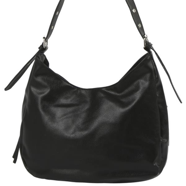 CURVED ZIPPER SHOULDER BAG