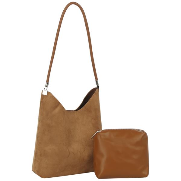 2IN1 FASHION SHOULDER TOTE W ZIPPER POUCH SET