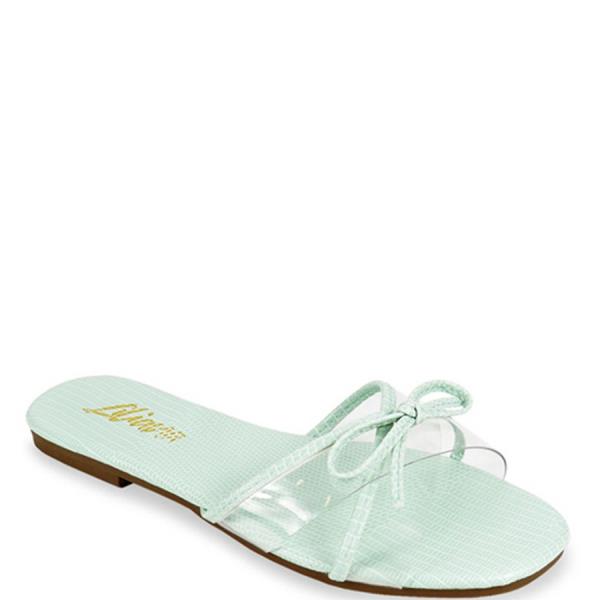 KNOT CLEAR CROSSED STRAP SLIPPER 1 PAIRS