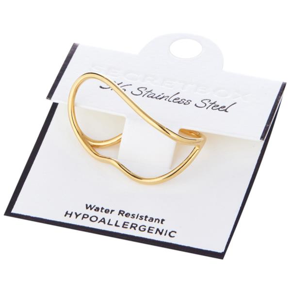 SECRET BOX  STAINLESS STEEL TWO FINGER RING