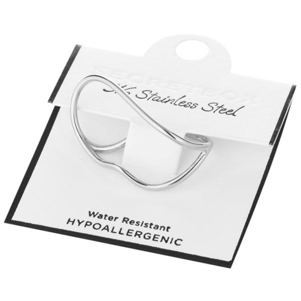 SECRET BOX  STAINLESS STEEL TWO FINGER RING