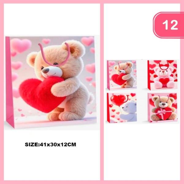 LARGE VALENTINES DAY GIFT BAG (12 UNITS)