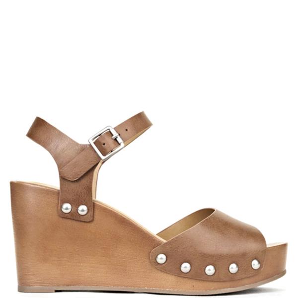 STYLISH STUD STRAP BUCKLE SLIP WEDGE 1 PAIR