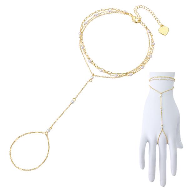 PEARL LAYERED HAND CHAIN