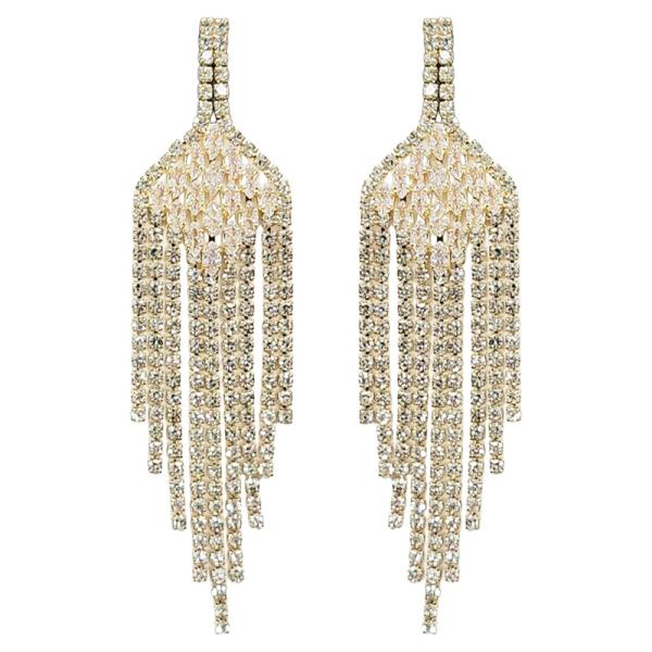 CUBIC ZIRCONIA TASSEL CASCADE EARRING