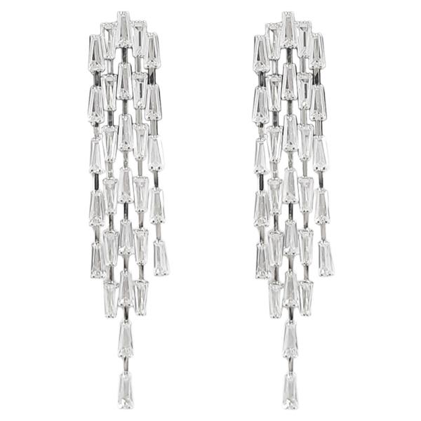 CUBIC ZIRCONIA TRAPEZOID POST EARRING