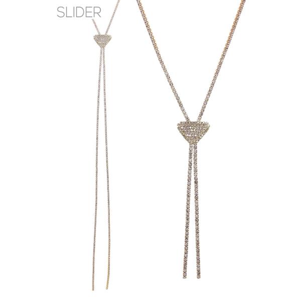 RHINESTONE TRIANGLE SLIDER NECKLACE