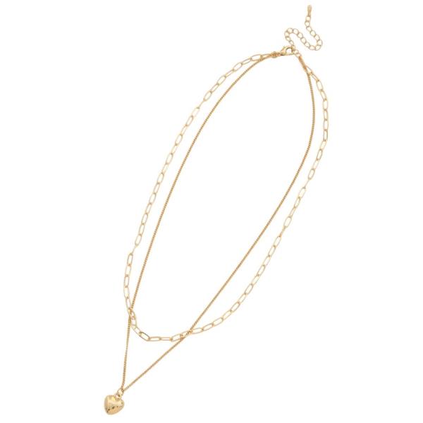 SODAJO DAINTY HEART CHARM LAYERED GOLD DIPPED NECKLACE